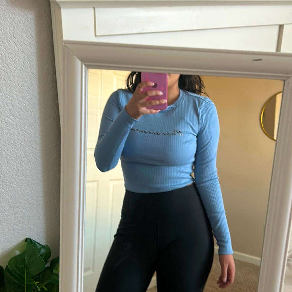 Blue crop top